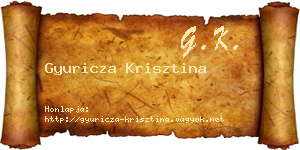 Gyuricza Krisztina névjegykártya